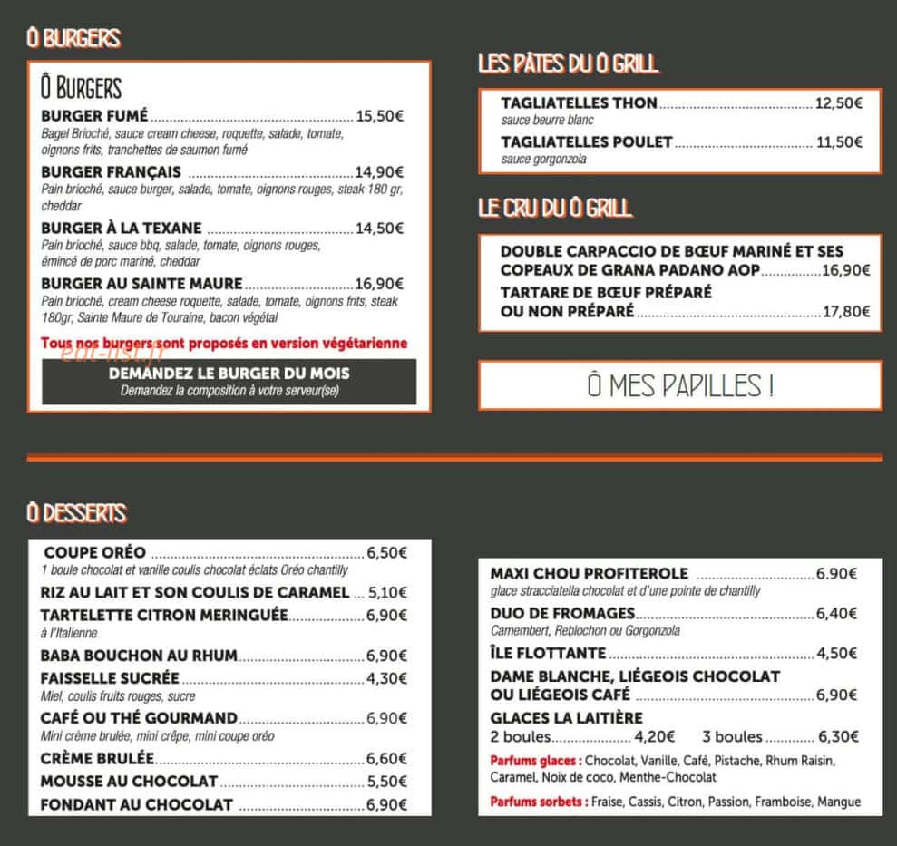 Ô Grill — carte page 2