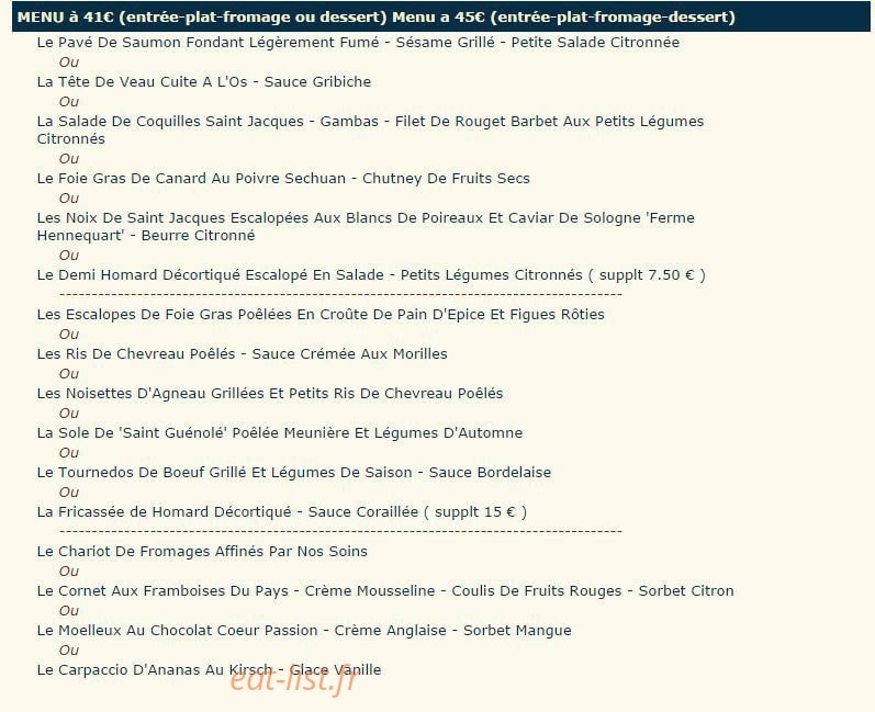 Relais Saint Jacques — carte page 4
