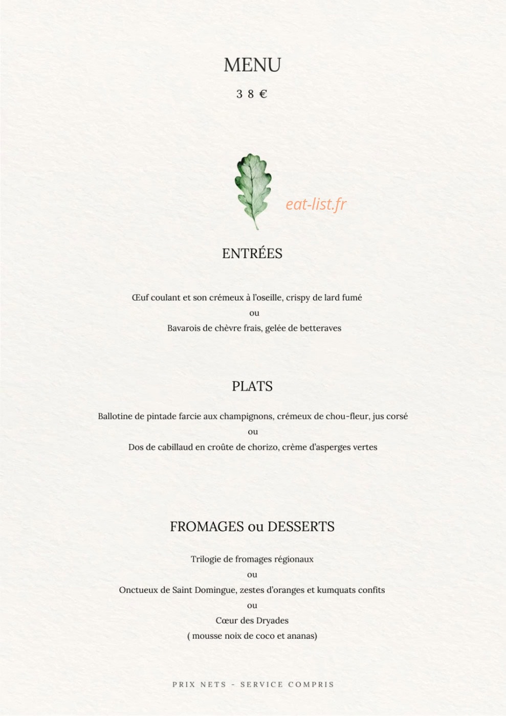 Les Grands Chênes — carte page 2