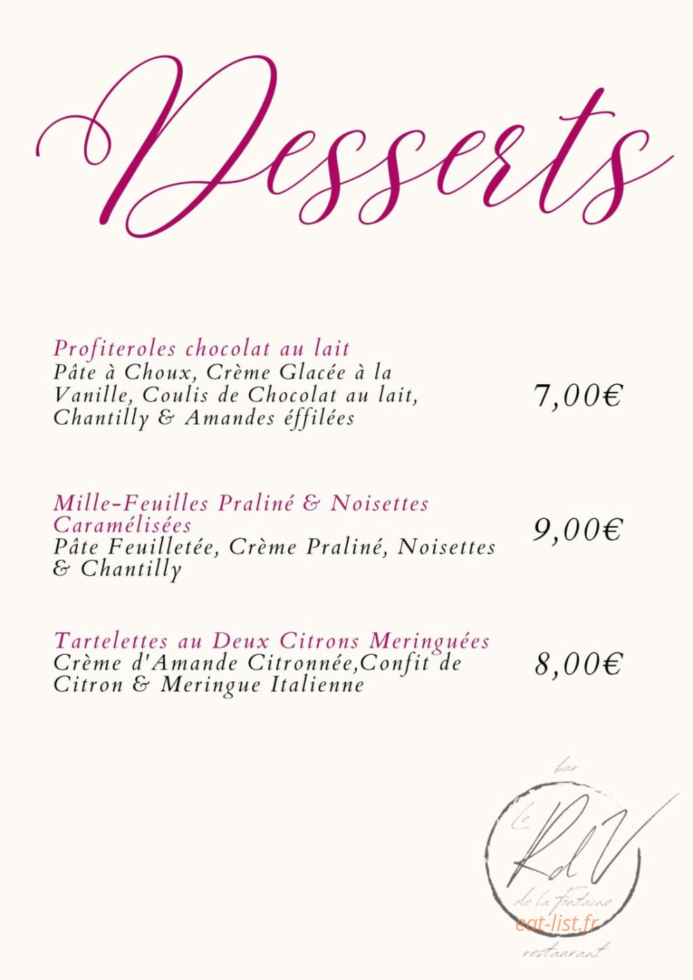 Le Rdv de la Fontaine — carte page 3