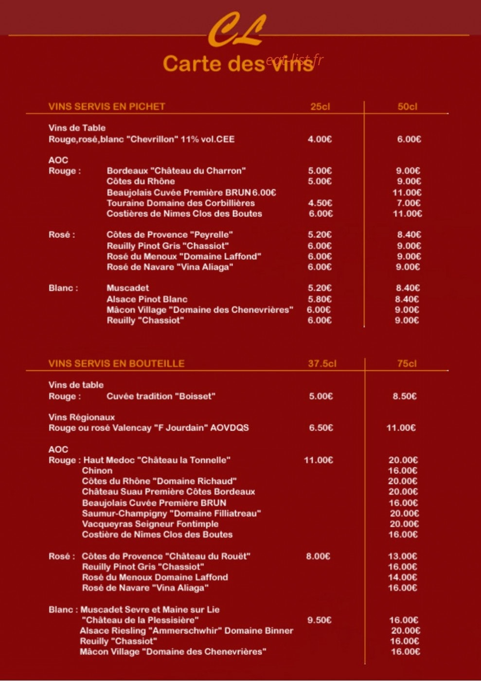 Café de la Place — carte page 2