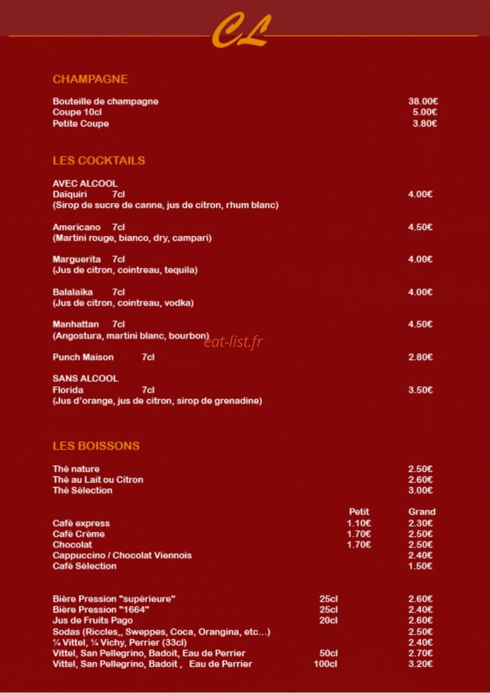 Café de la Place — carte page 3