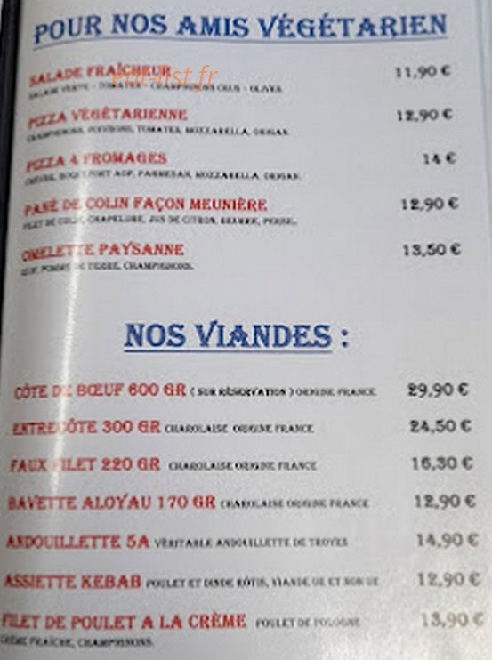 LA Gour'Viandise — carte page 1