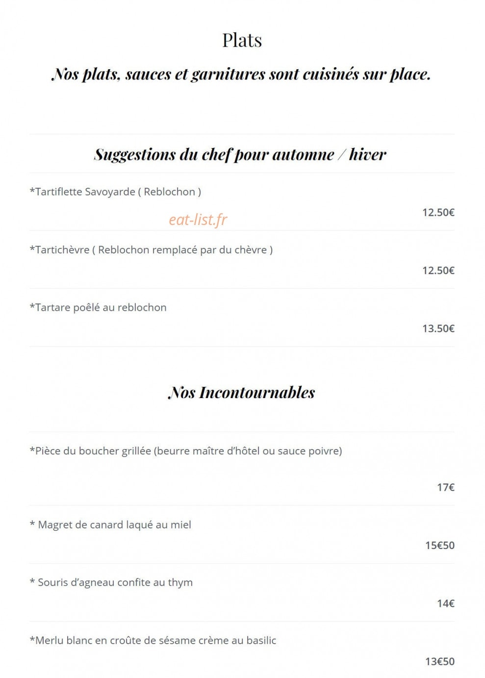 Le Céleste — carte page 2