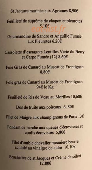 Auberge du grèbe — carte page 2