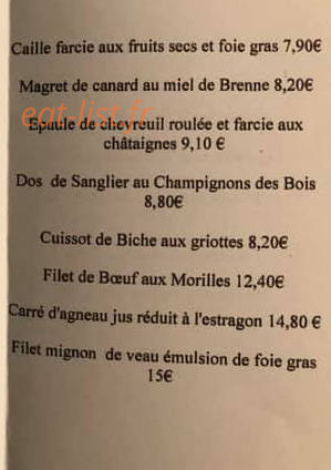 Auberge du grèbe — carte page 3