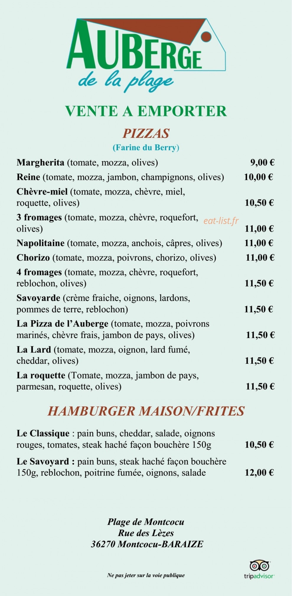 Auberge de la plage — carte page 3