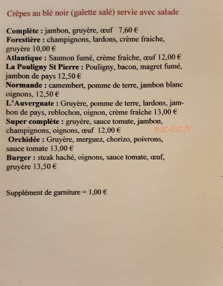 L' Orchidée — carte page 2