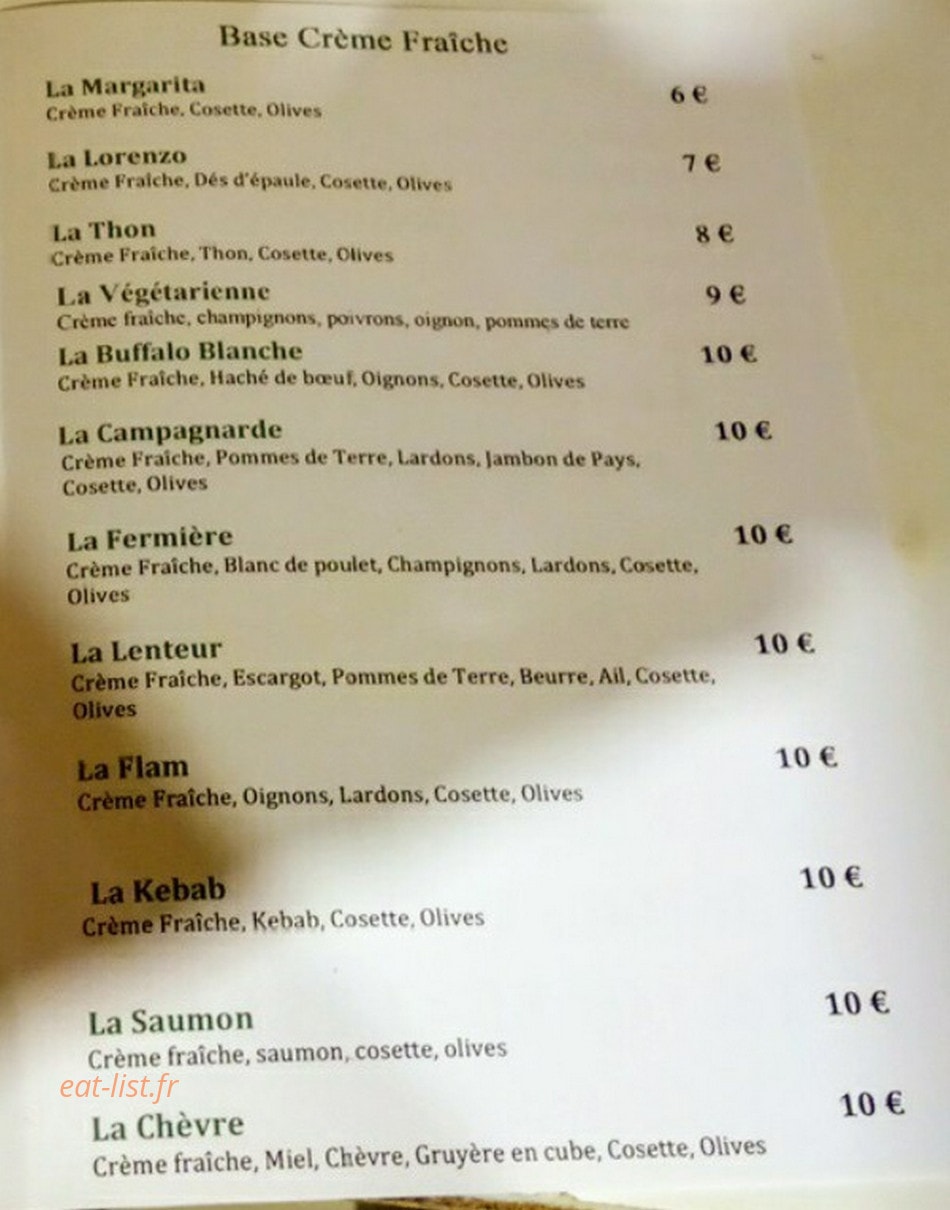Pizza blancoise — carte page 2