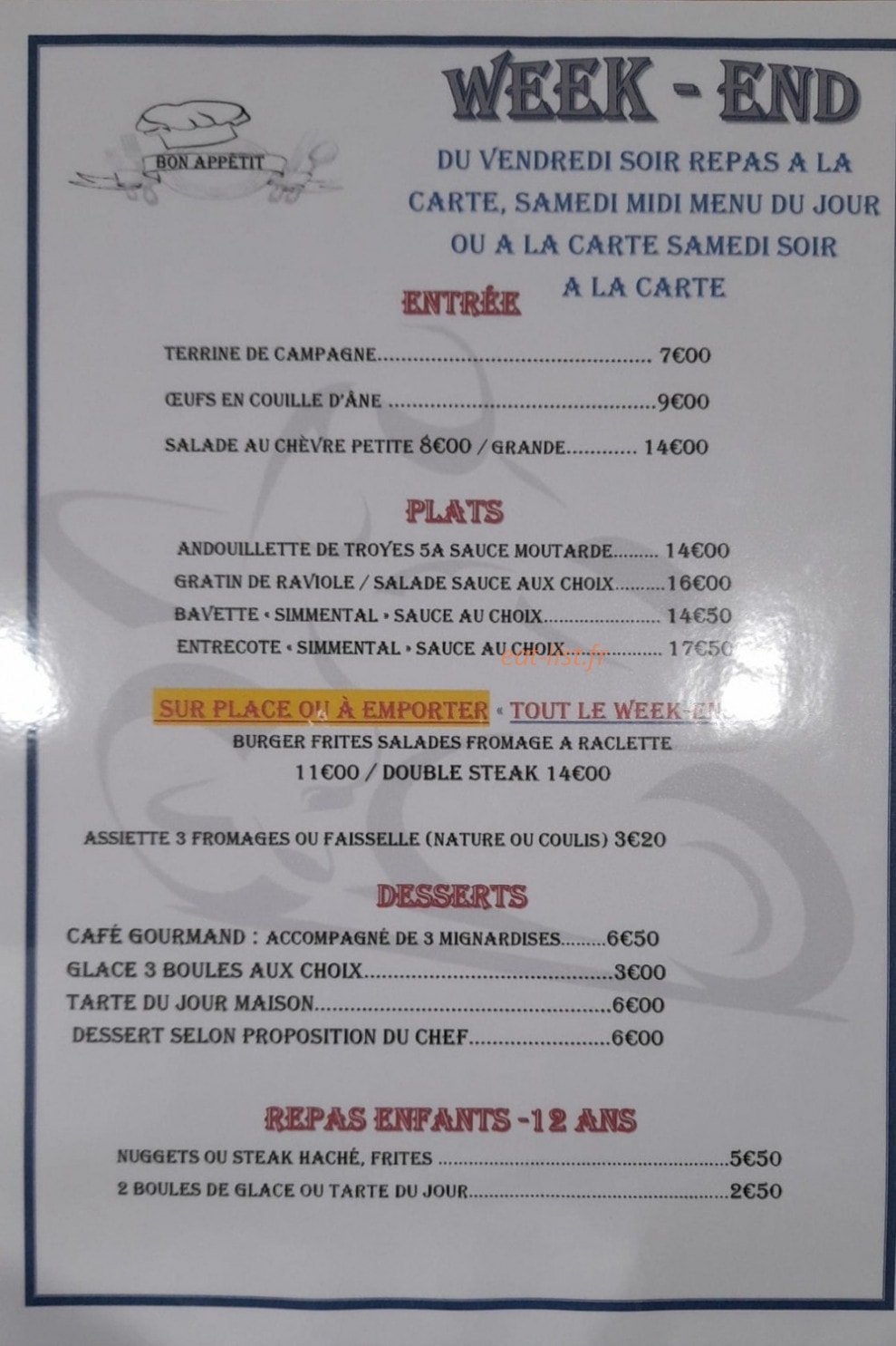 Le Cendrille — carte page 1