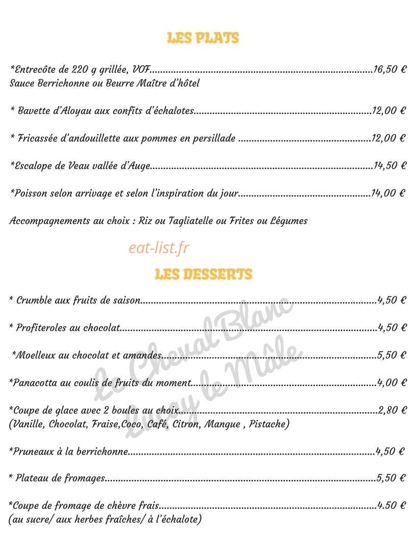 Le Cheval Blanc — carte page 2