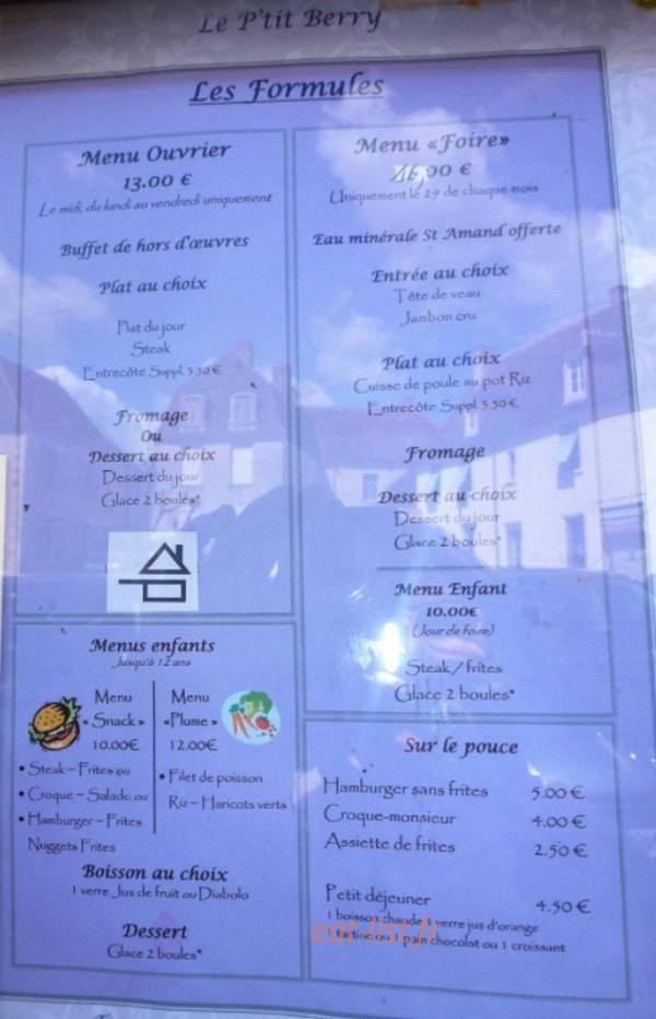 Le P'tit Berry — carte page 1