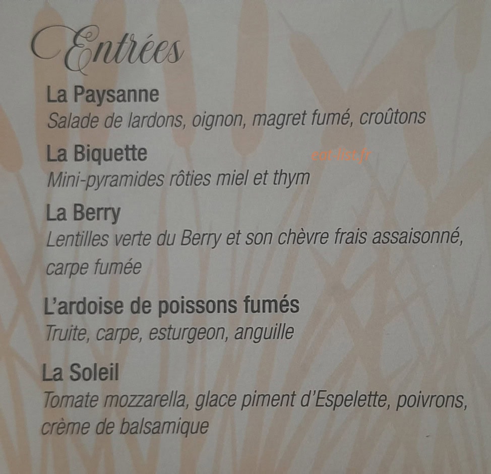Les saveurs de brenne — carte page 1