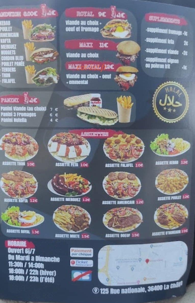 Arass Kebab — carte page 1