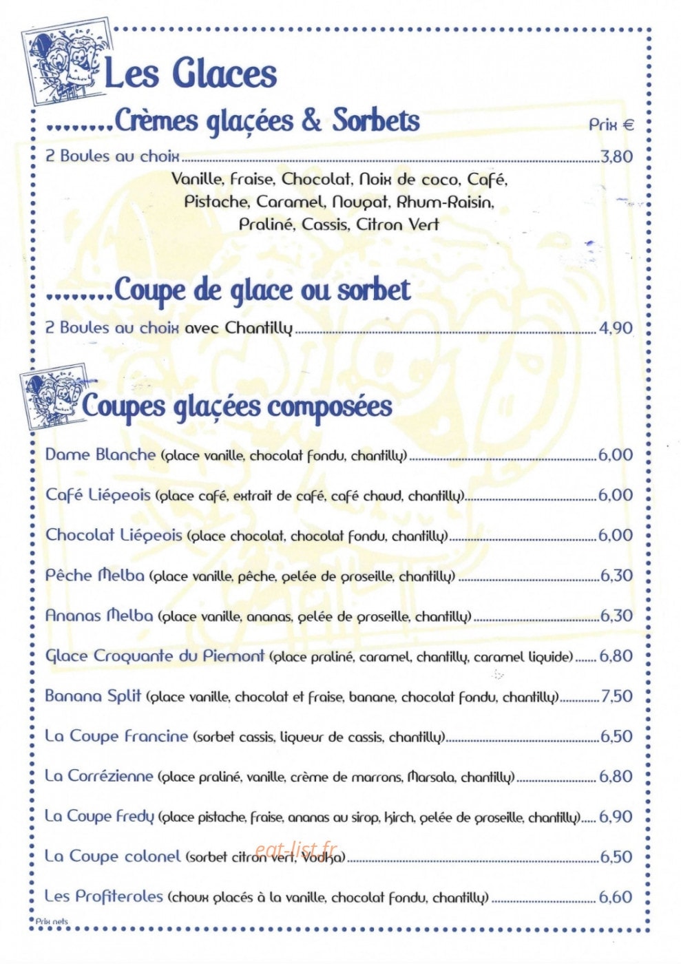 Fredy brasserie — carte page 3