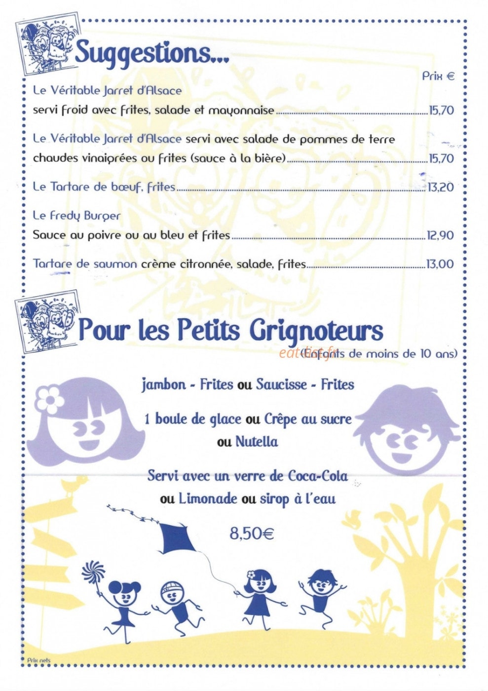 Fredy brasserie — carte page 5