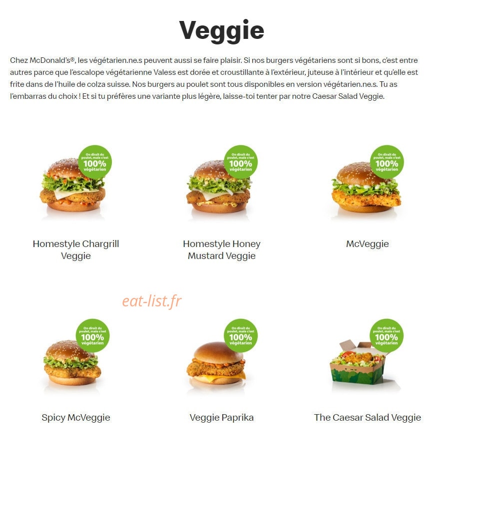 Mc Donald's — carte page 6