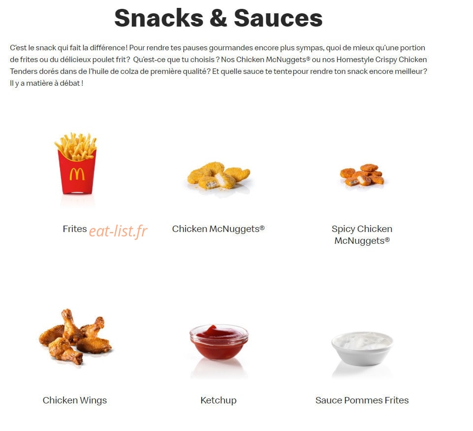 Mc Donald's — carte page 11