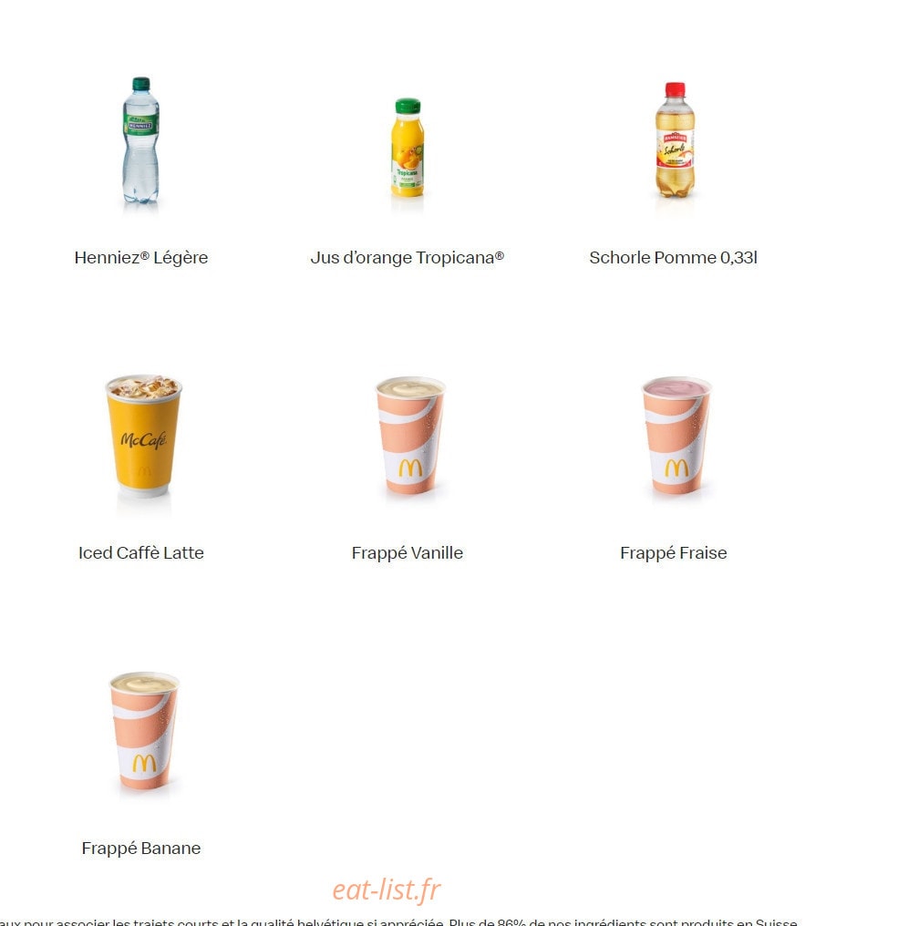 Mc Donald's — carte page 16