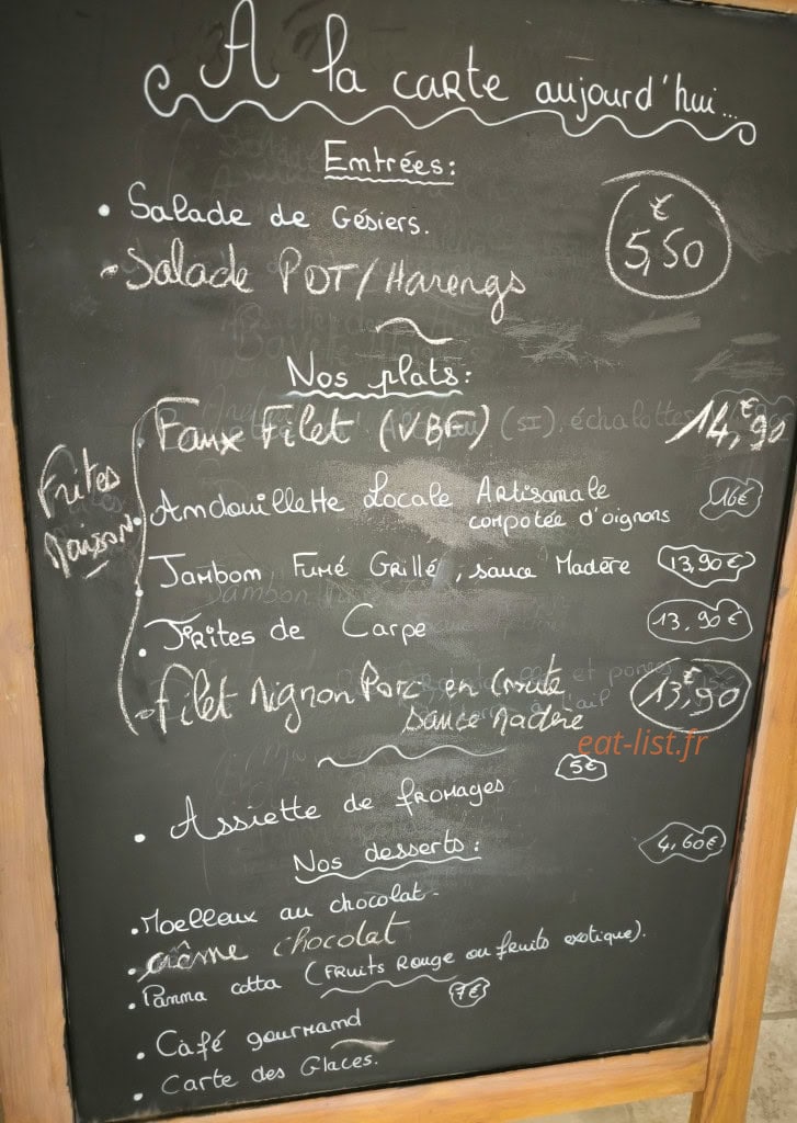 Le Bistro'concept — carte page 1