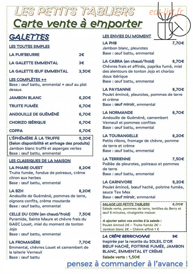 Les Petits Tabliers — carte page 2