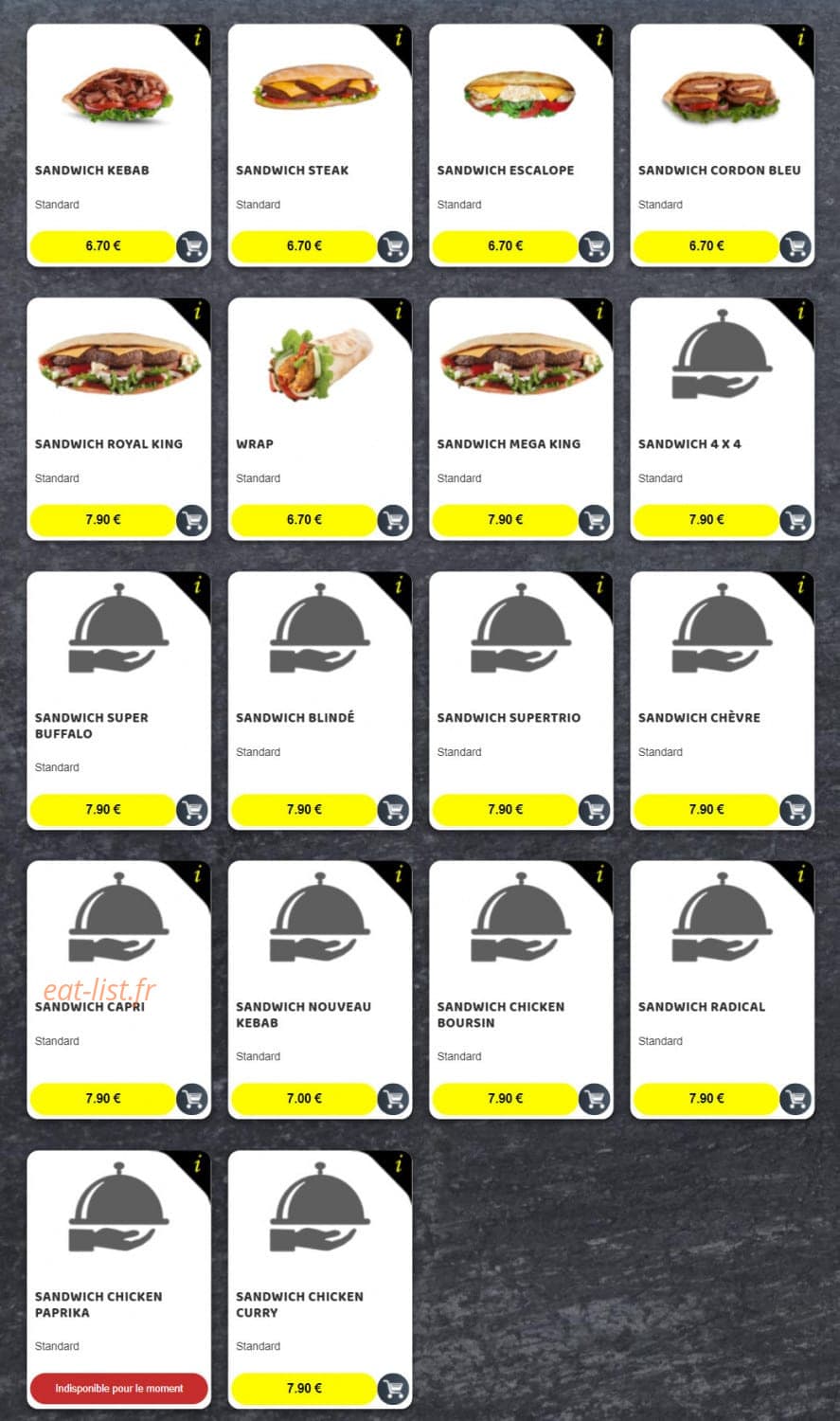 Snap Food — carte page 8