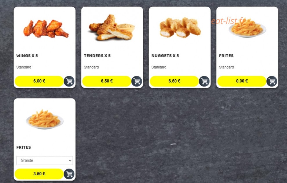 Snap Food — carte page 12
