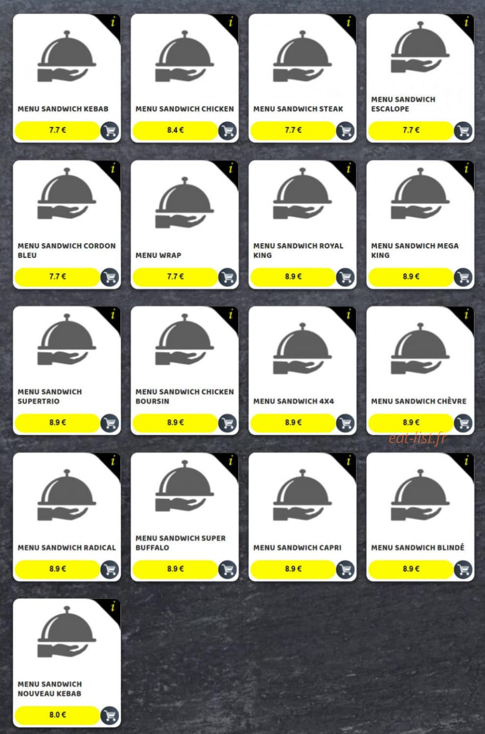 Snap Food — carte page 2