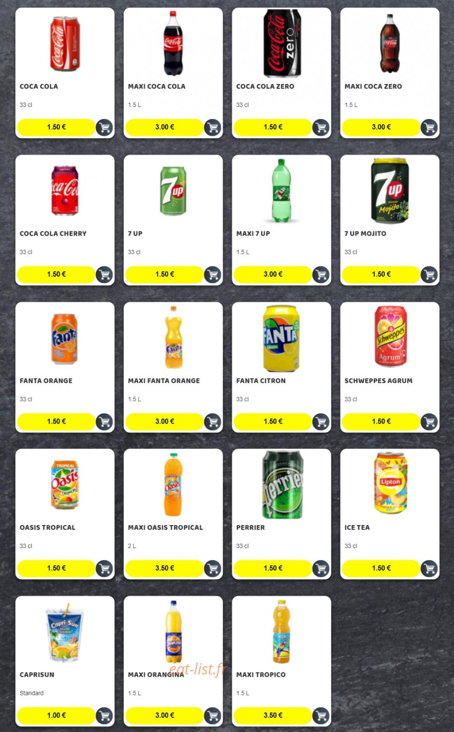 Snap Food — carte page 15