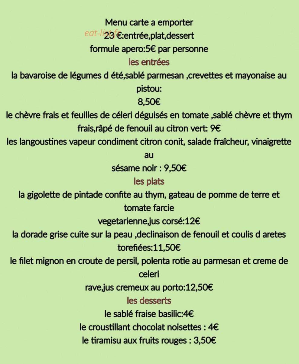 L'Herbier Gourmand — carte page 1