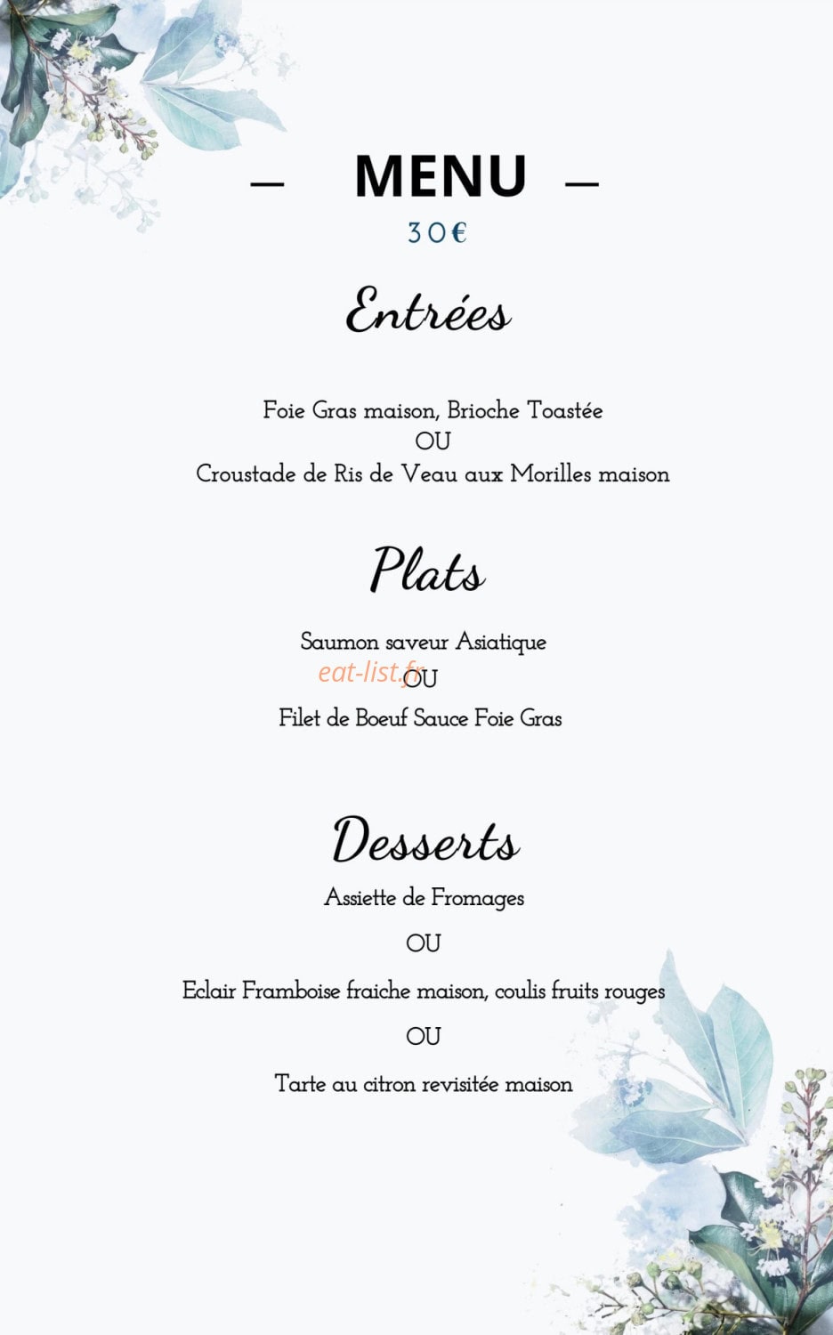 O' Saint Lac — carte page 1