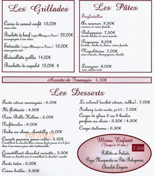 Restaurant Pizza Nat — carte page 1
