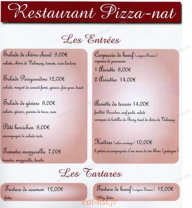 Restaurant Pizza Nat — carte page 4
