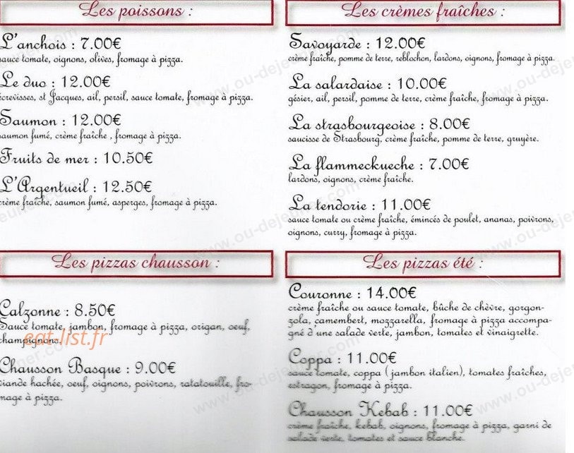 Restaurant Pizza Nat — carte page 5