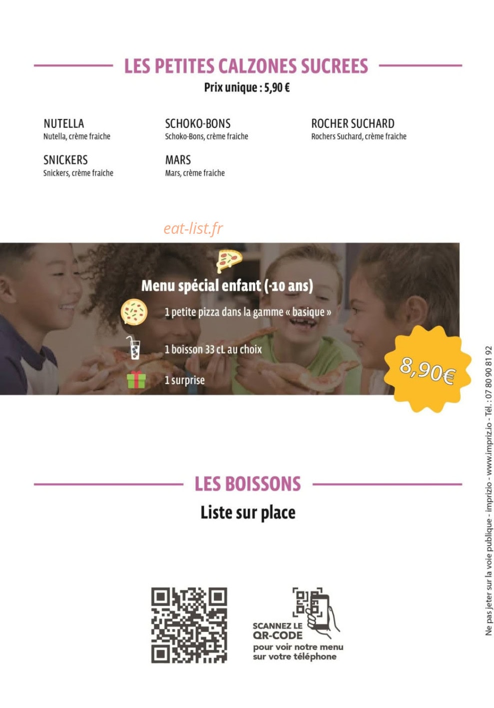 Hélène et ses Pizzas — carte page 4