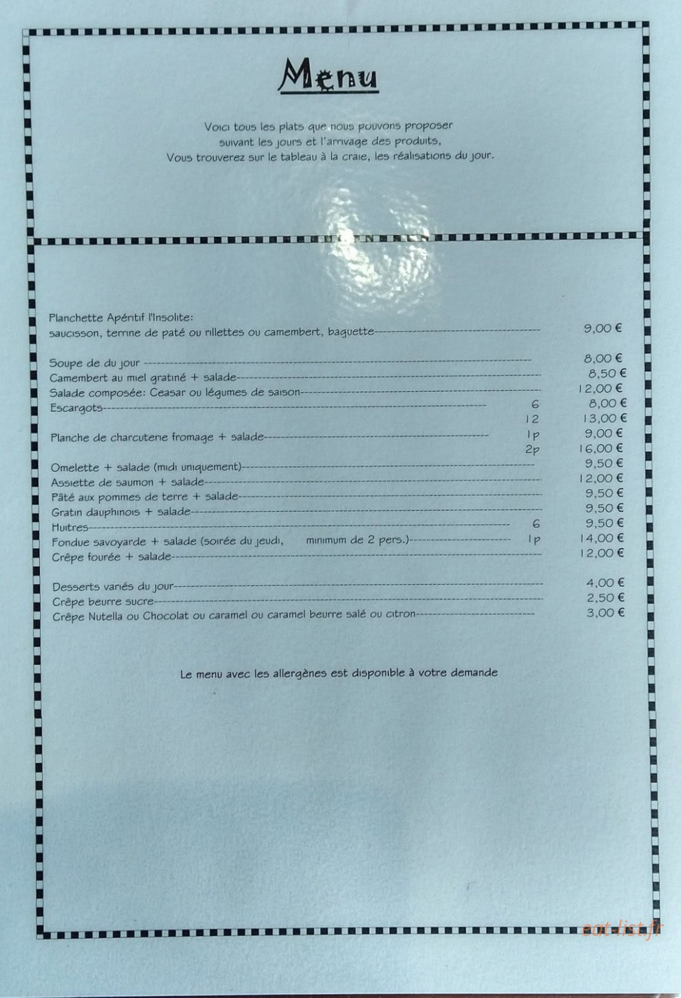 L'Insolite Café Brocante — carte page 1