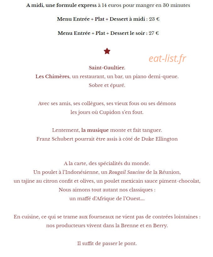 Les Chimères — carte page 1
