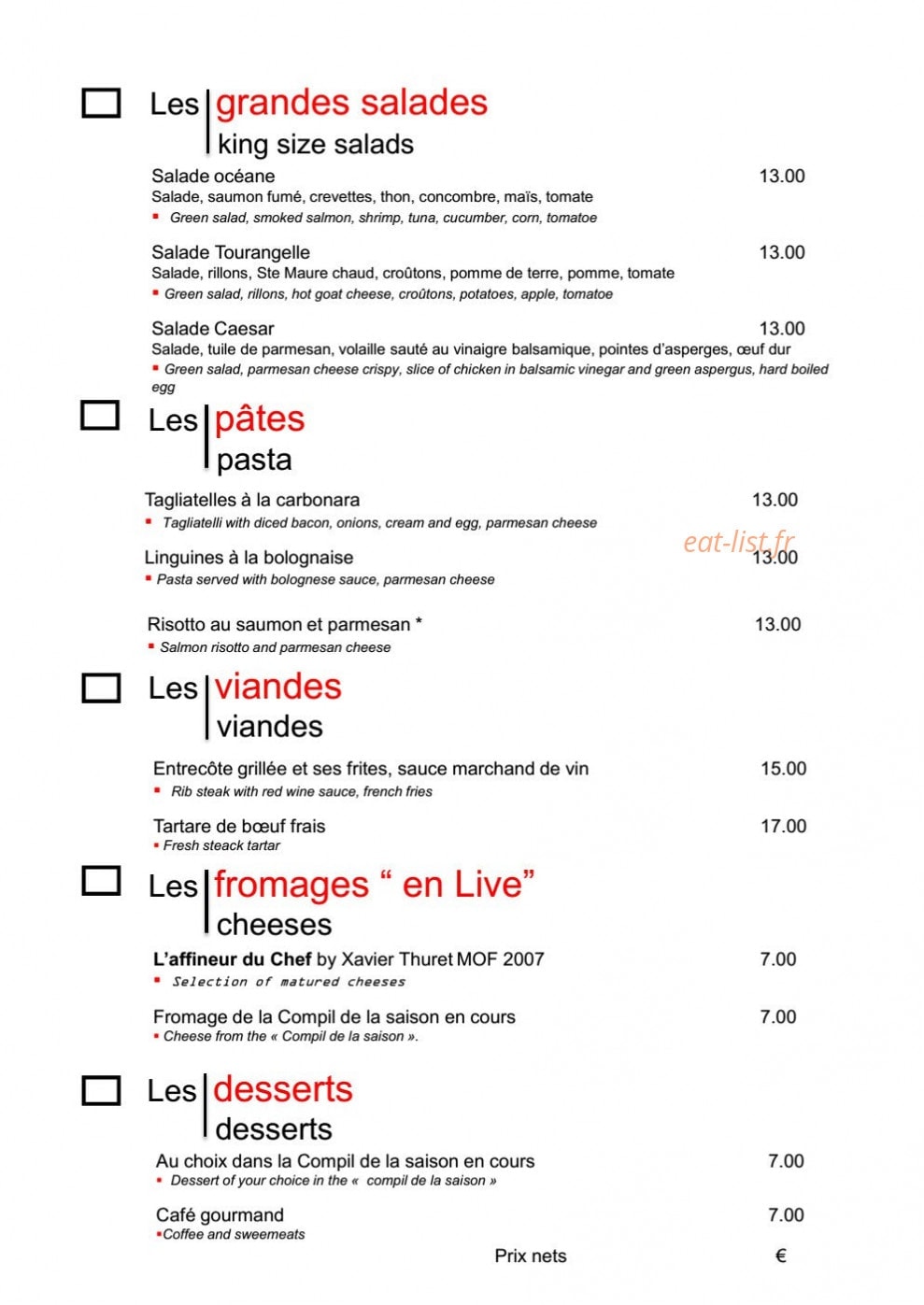 Alliance Hotel — carte page 3