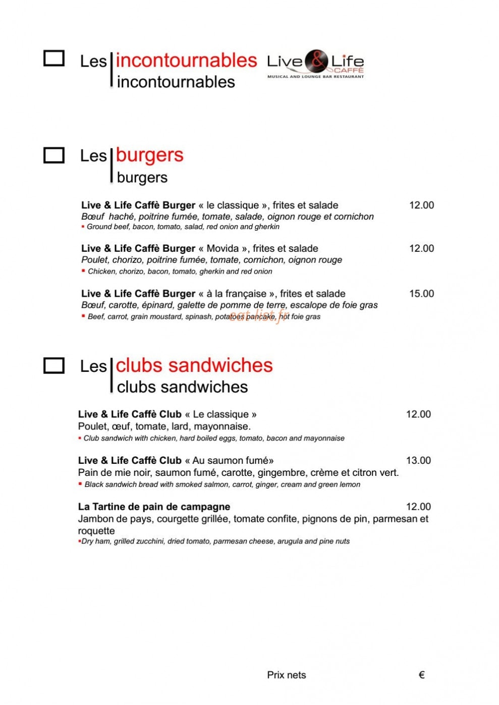 Alliance Hotel — carte page 2