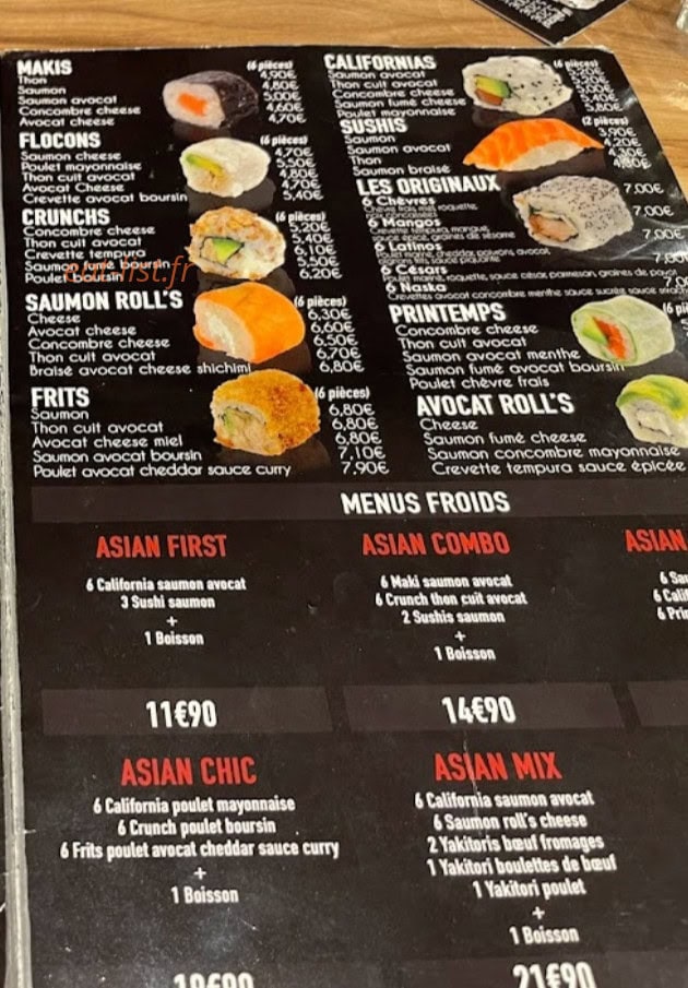 Asian Nour — carte page 2