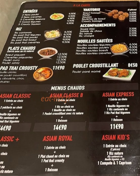 Asian Nour — carte page 1
