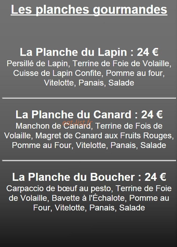 Au Lapin Qui Fume — carte page 5
