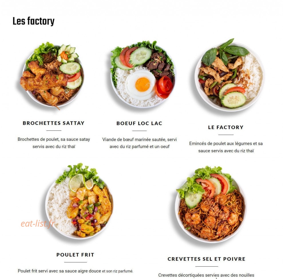 Bangkok Factory — carte page 4