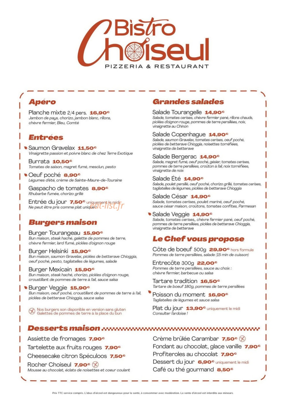 Bistro Choiseul — carte page 1