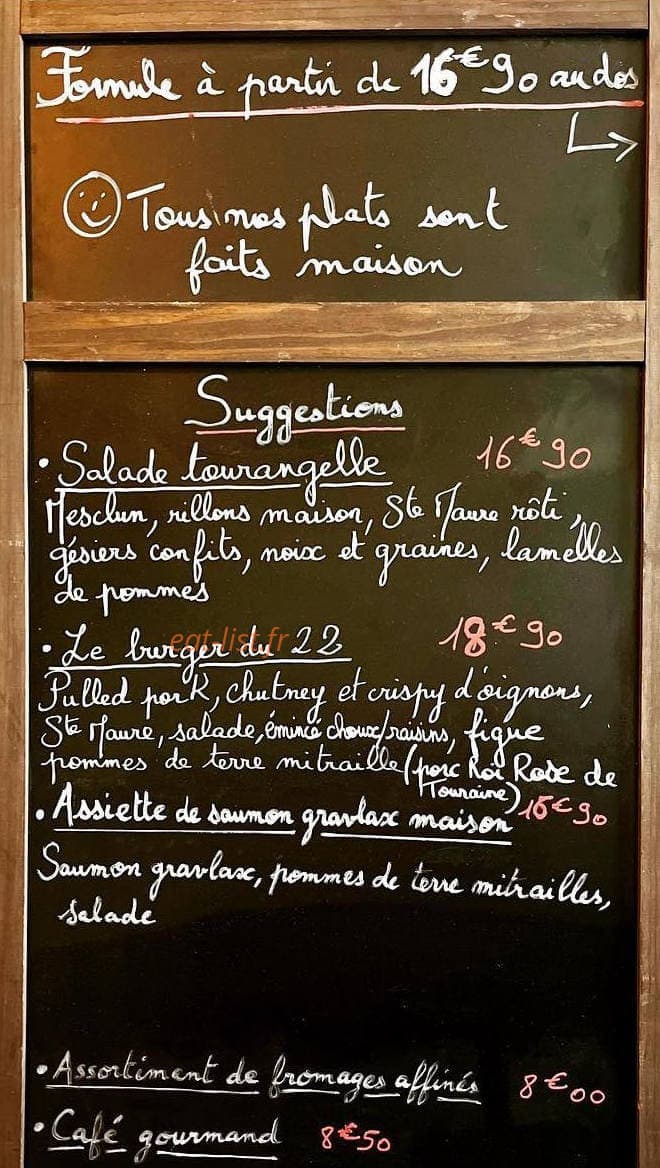 Bistrot 22 — carte page 2