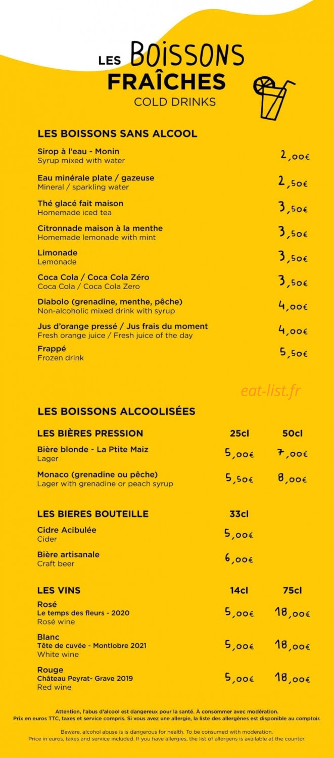 Café Joyeux — carte page 3