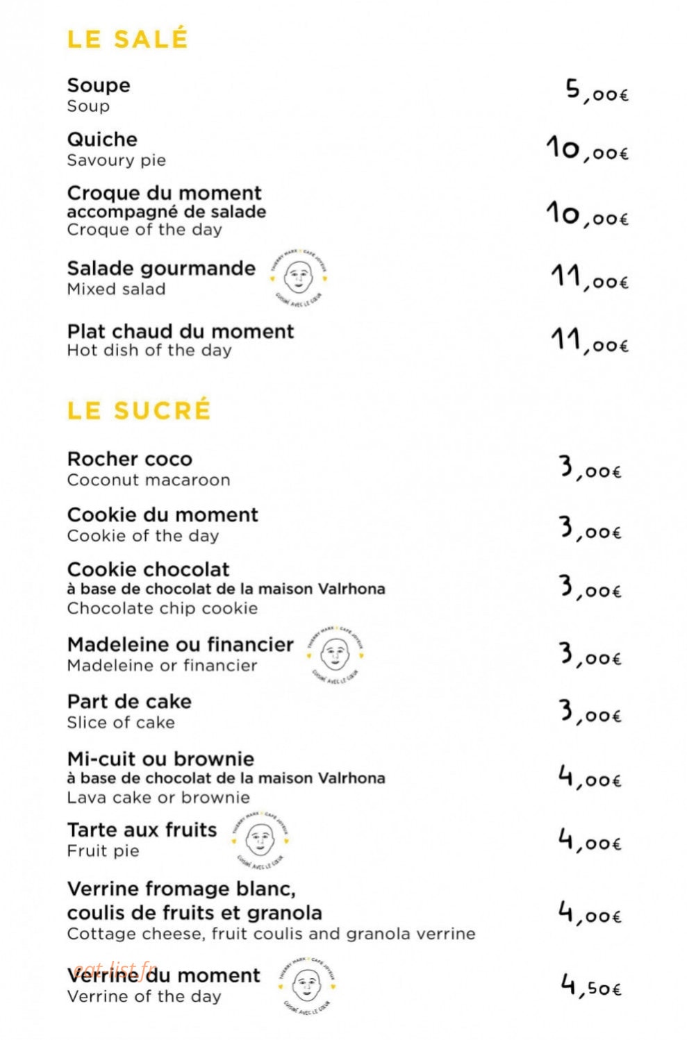 Café Joyeux — carte page 2