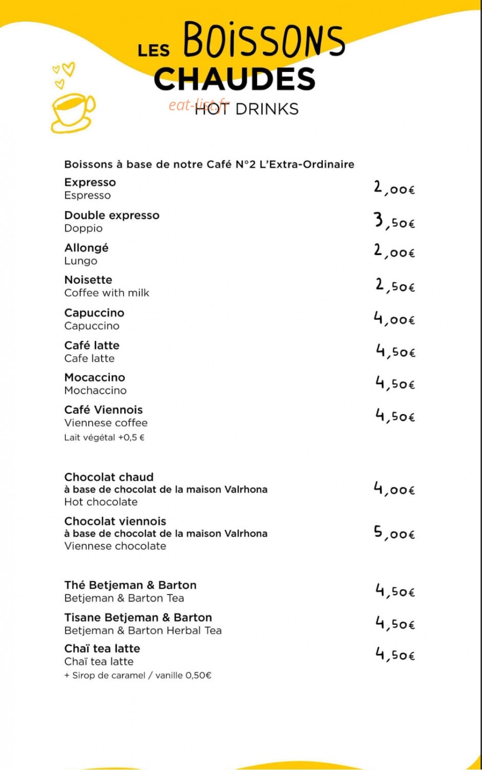 Café Joyeux — carte page 4