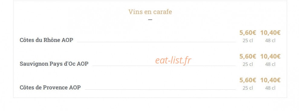 Café Leffe — carte page 13