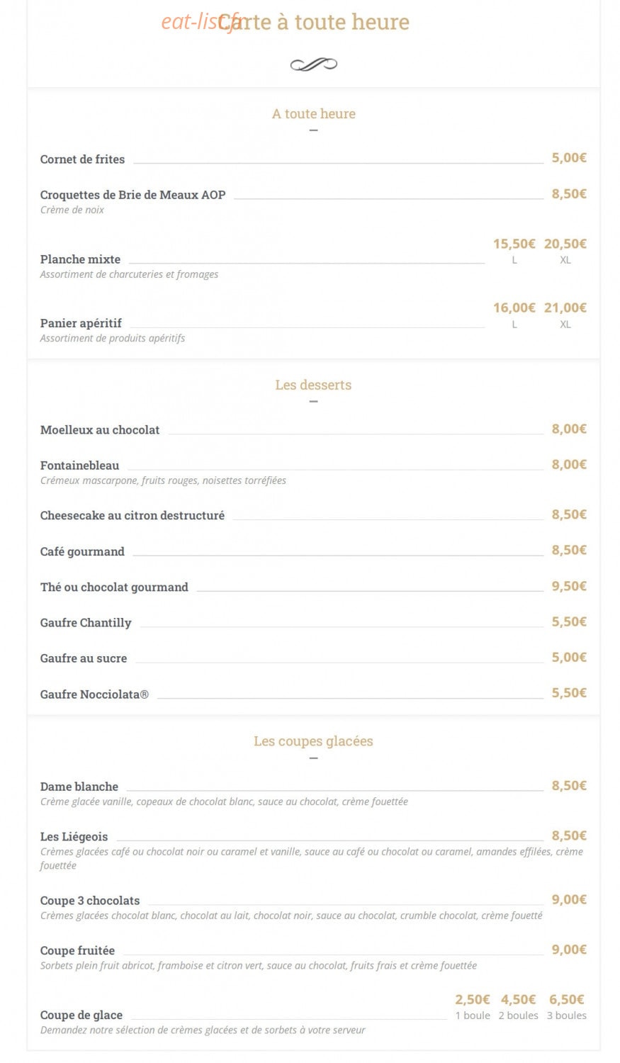 Café Leffe — carte page 6